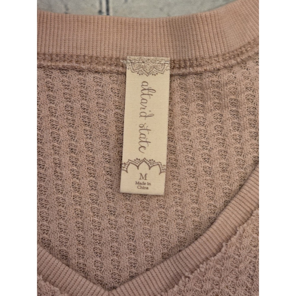 Altar'd State Womens Sz M (Oversized) Waffle Knit Tunic Top Dusty Rose - Picture 7 of 8